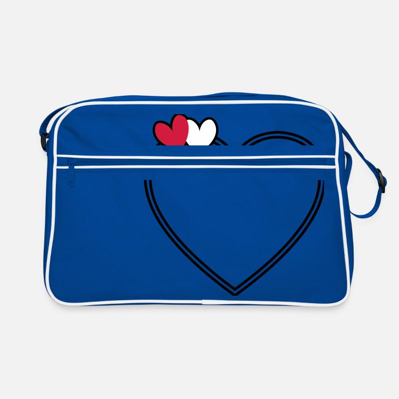 2 hearts heart frame Retro Bag