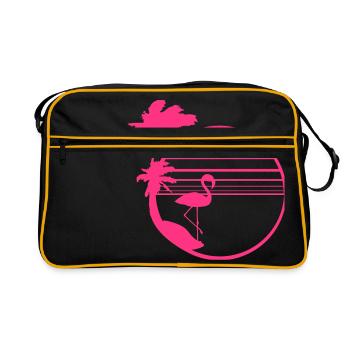 soleil d'été plage palm island vacances de vacances mee - Sac Retro - noir/or - Devant