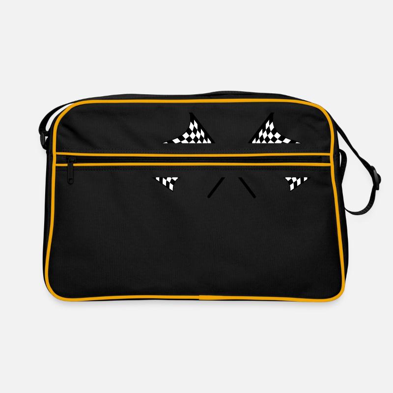 Racing Flag - Retro Tasche - Schwarz/Gold