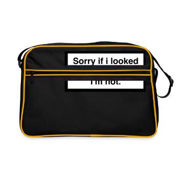 SORRY IF I LOOKED INTERESTED. I'M NOT. - Retro Tasche - Schwarz/Gold - Vorne