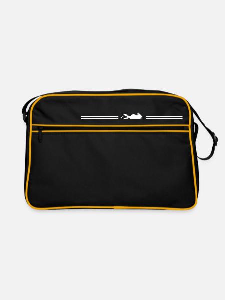 ligne de course de moto - Sac Retro - noir/or - Devant
