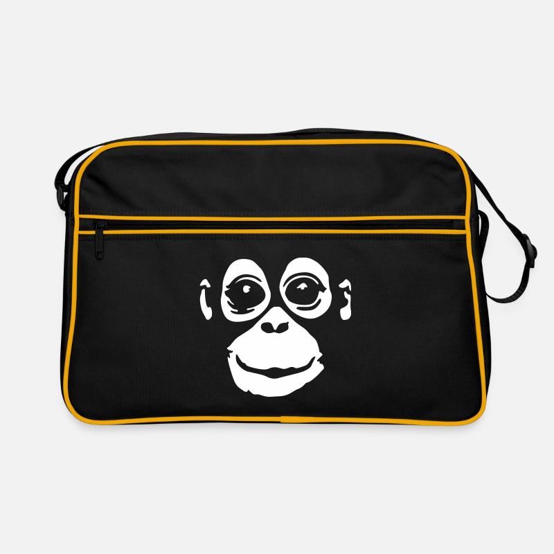 Affen - Retro Tasche - Schwarz/Gold
