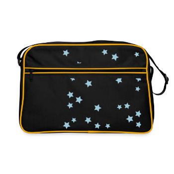 Étoiles - personnalisable et la couleur modifiable - Sac Retro - noir/or - Devant