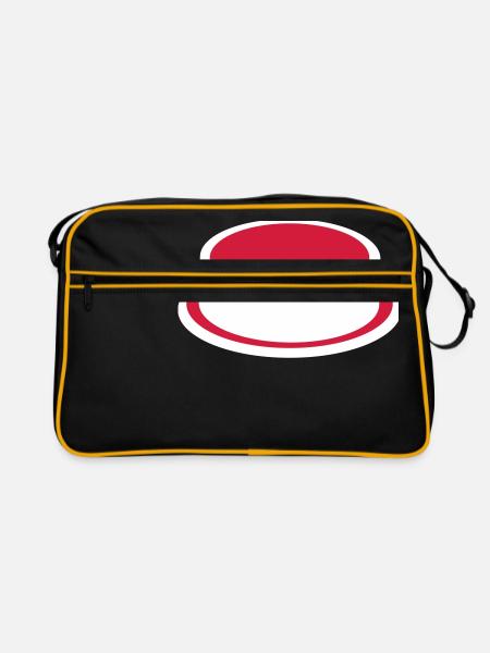Button - Retro Tasche - Schwarz/Gold - Vorne
