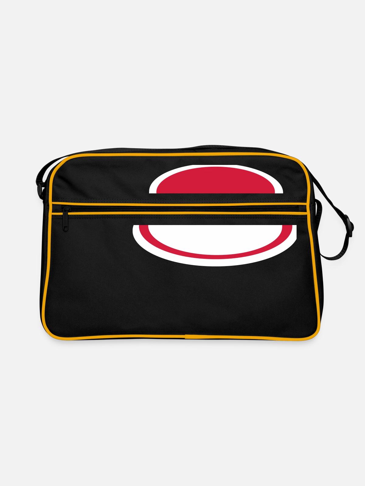 Button - Retro Tasche - Schwarz/Gold - Vorne