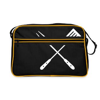 Ustensiles de barbecue - Sac Retro - noir/or - Devant