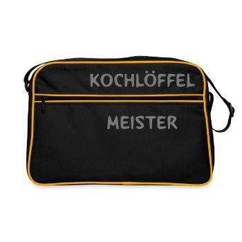 Cuillère en bois mêlée - Sac Retro - noir/or - Devant