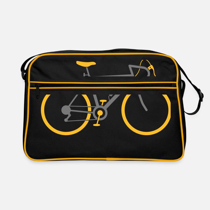 Ein schnelles Rennrad - Retro Tasche - Schwarz/Gold