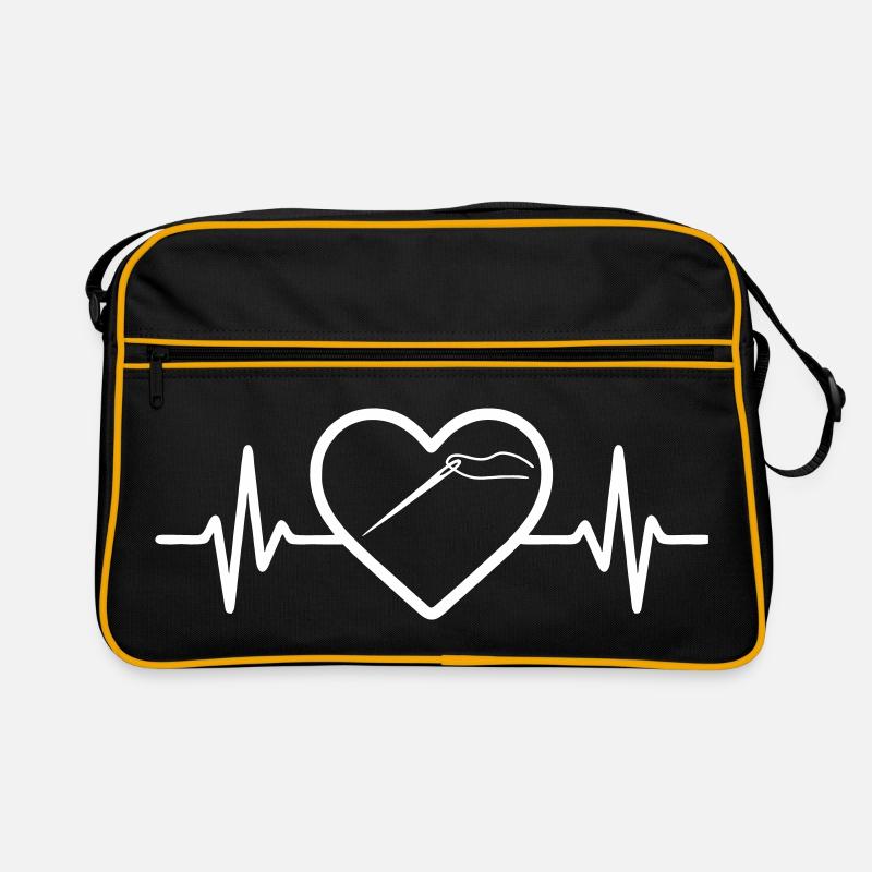 Nähgarnille Nadel Schere Herz Retro Tasche