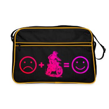 Great Motocross Gift for Motocross - Retro Bag - black/gold - Front