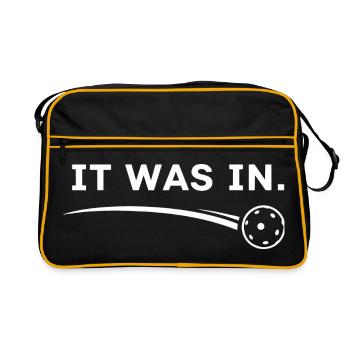 Pickleball-Witz – es war in - Retro Tasche - Schwarz/Gold - Vorne