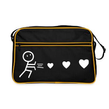 Homme Lanceur de Coeurs Blanc - Sac Retro - noir/or - Devant