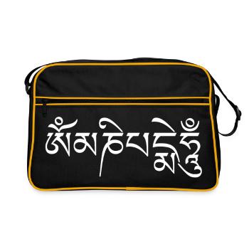 Om Mani Padme Hum -Tibetan Mantra - Retro Bag - black/gold - Front