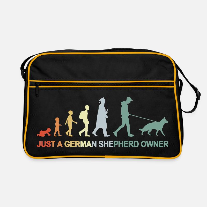 Evolution Schäferhund Besitzer Retro Tasche