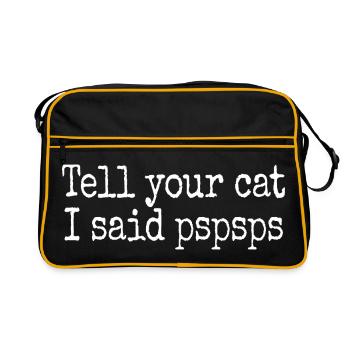 Cat Tell Your Cat Pspsps Cat Mum Meow Cats - Retro Bag - black/gold - Front