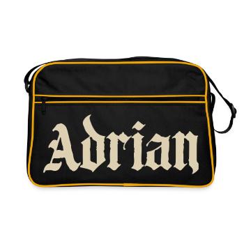 Adrian Gothic Lettering - Retro Bag - black/gold - Front