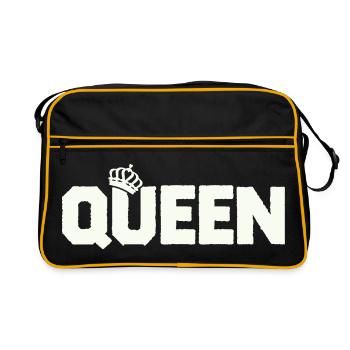 Queen Crown Font Block - Retro Bag - black/gold - Front
