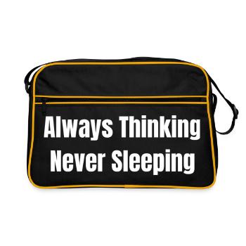 Always think never sleep - Retro Bag - black/gold - Front