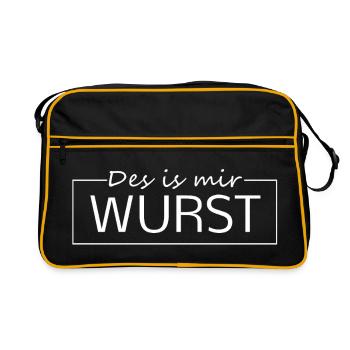 Des ist mir Wurst  - Retro Tasche - Schwarz/Gold - Vorne