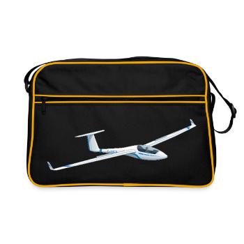 Segelflugzeug - Retro Tasche - Schwarz/Gold - Vorne