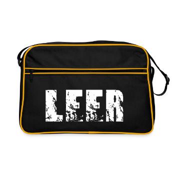 Leer - Retro Tasche - Schwarz/Gold - Vorne