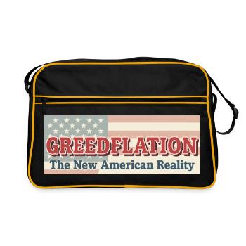 Kritik an amerikanischer Geldpolitik - Retro Tasche - Schwarz/Gold - Vorne