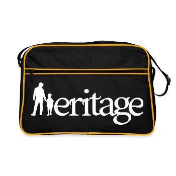 ERBE! (Familie, Vater, Mutter, Kinder) - Retro Tasche - Schwarz/Gold - Vorne