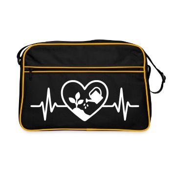 Gardening Plant Watering Can Heart - Retro Bag - black/gold - Front