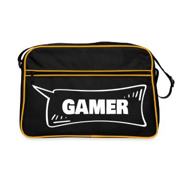 Geschenk für Gamer - Retro Tasche - Schwarz/Gold - Vorne