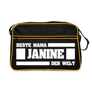 Mutter Janine - Retro Tasche - Schwarz/Gold - Vorne