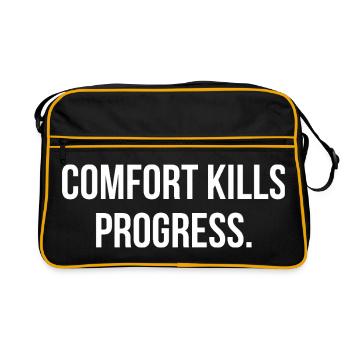 LE CONFORT TUE LE PROGRÈS. | Greyline Officiel - Sac Retro - noir/or - Devant