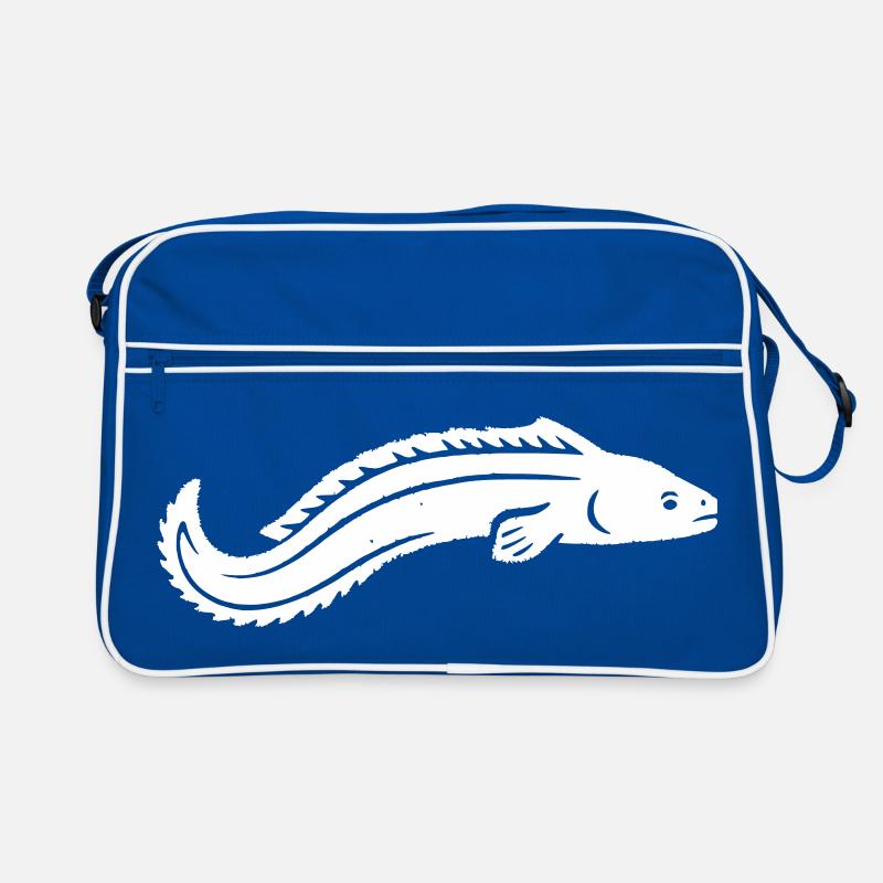Eel Fish Predatory Fish Angler Vector Retro Bag
