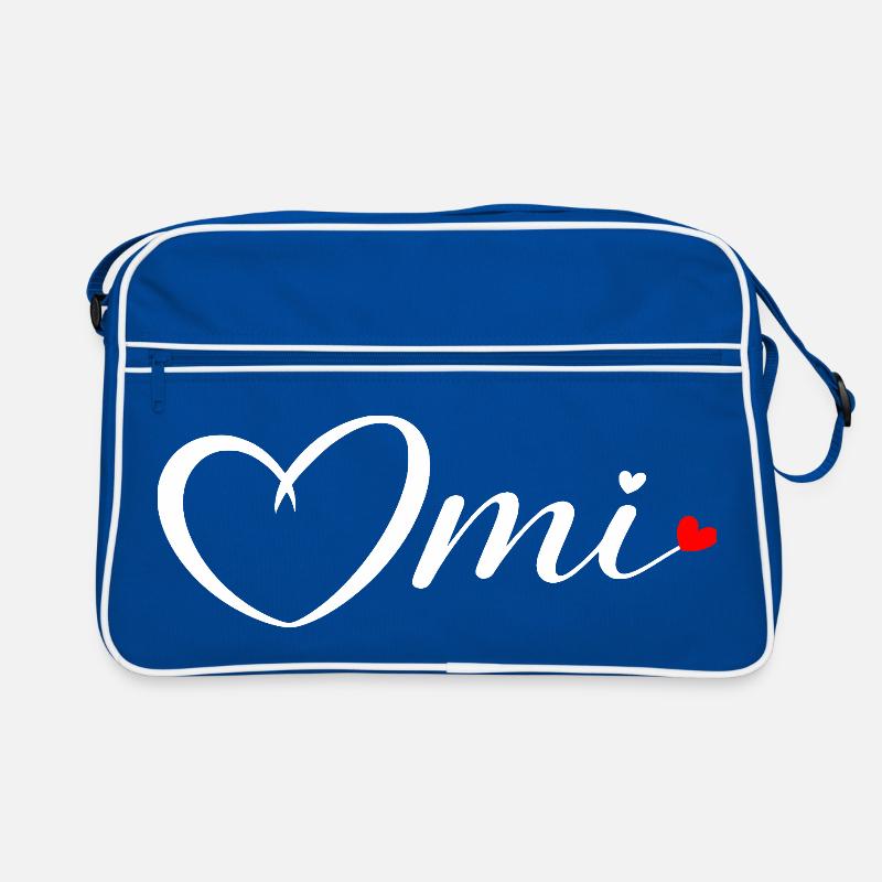 OmI Heart Font with Red Accent Retro Bag