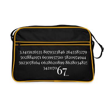 67 in Pi - Sixty Seven Number 67 Meme Pi Day Six S - Retro Tasche - Schwarz/Gold - Vorne