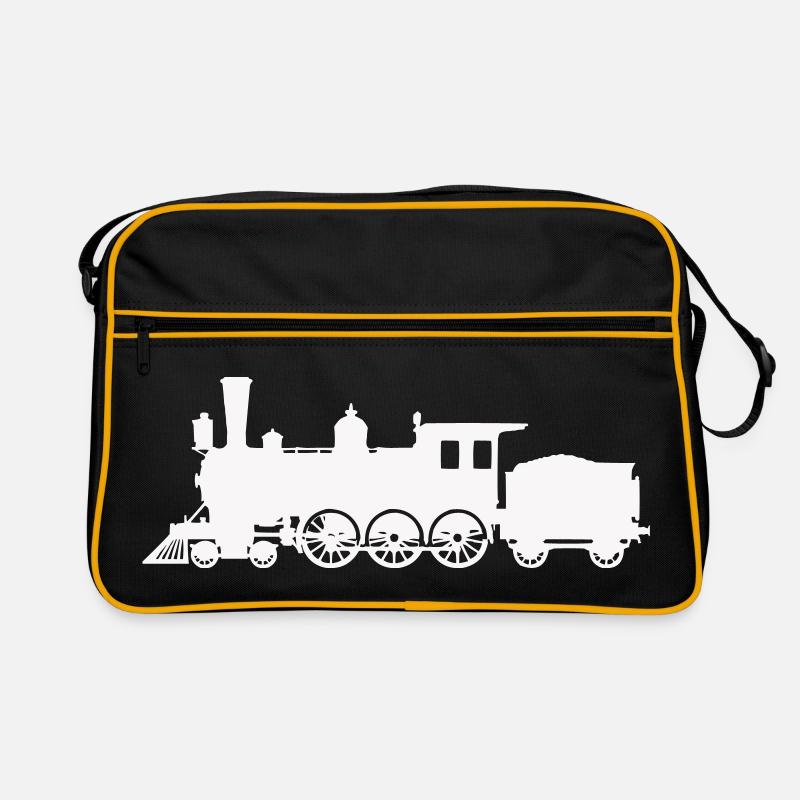Dampflok Silhouette Retro Tasche