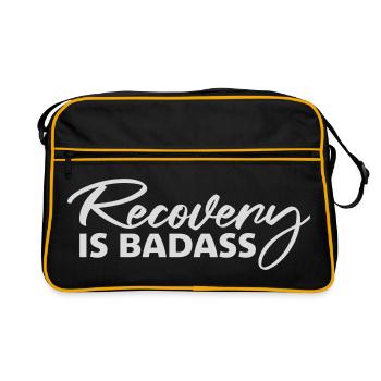 Recovery Is Badass Motivational Recovery Quote Logo - Retro Bag - black/gold - Front