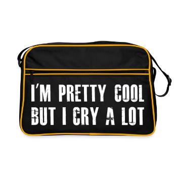Je suis plutôt cool mais je pleure beaucoup - Sac Retro - noir/or - Devant