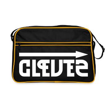 Clever & Stupid – contrasts reflected in a funny way - Retro Bag - black/gold - Front