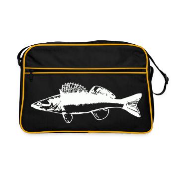 Fish with water movement - Retro Bag - black/gold - Front