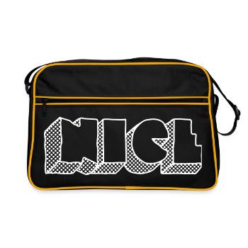 NICE Dotted – Club & Electro Party Design - Retro Bag - black/gold - Front