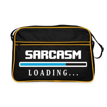 Sarcasm Loading Beam Saying - Retro Bag - black/gold - Front