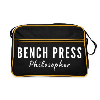 Développé couché Philosophe Gym Fitness Humour - Sac Retro - noir/or - Devant