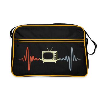 Vintage TV Heart Palpitations - Retro Bag - black/gold - Front