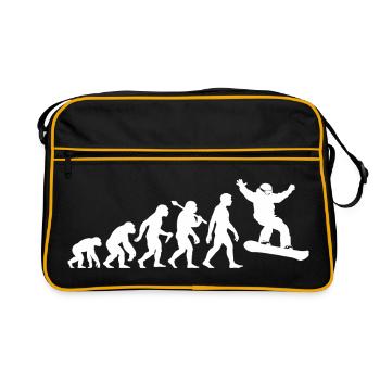 Snowboarder Evolution pour le plaisir du snowboard - Sac Retro - noir/or - Devant