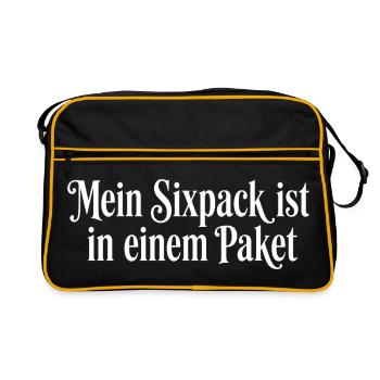 Mein Sixpack im Paket Lustig - Retro Bag - black/gold - Front