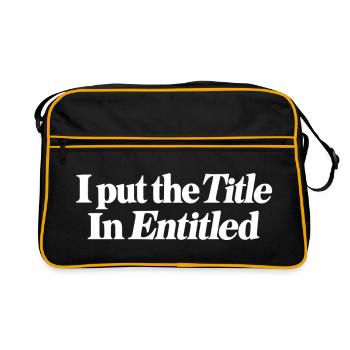Ich habe den Titel in "Berechtigt" eingetragen - Retro Tasche - Schwarz/Gold - Vorne