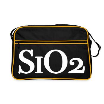 SiO2 - Quartz Chemical Formula Silicon Dioxide - Retro Bag - black/gold - Front