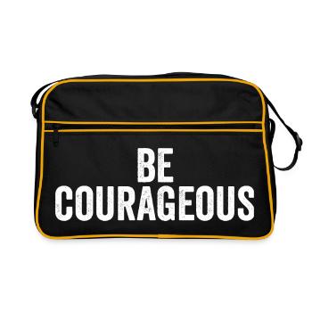 Sei mutig Josua 1:9 Christ Jesus - Retro Tasche - Schwarz/Gold - Vorne