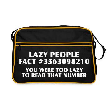 Lazy? All the same! Funny Lazy Nerd Saying Shirt - Retro Bag - black/gold - Front