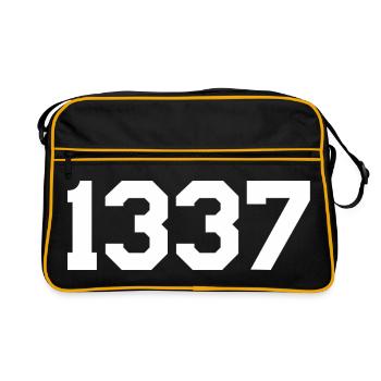 1337 – Conception de texte blanc - Sac Retro - noir/or - Devant
